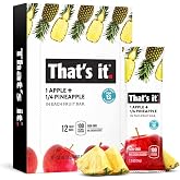 That's it. Apple + Pineapple 100% Natural Real Fruit Bar, 12 Pack | Best High Fiber, Vegan, Gluten Free Healthy Snack, Paleo for Children &amp; Adults