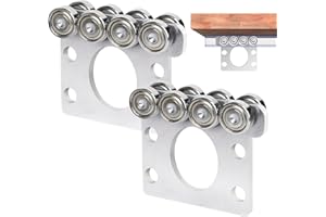 HANBOUNG 8 Wheels Trolley Assembly-Stainless Steel Silent Beam Hoist Trolley or Door Caster for Use 1-5/8"Wide & Taller Unistrut Strut Channel Track,Sliding Rail Track System for Garages or Warehouse 4Pack