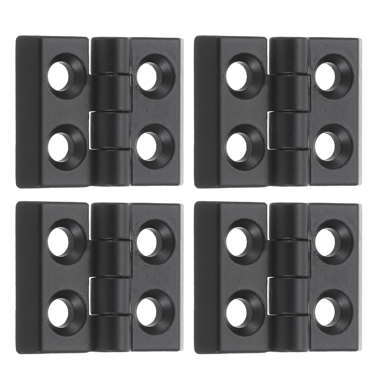 Photo 1 of uxcell 4Pcs Zinc Alloy Mini Folding Hinges, 30mmx38mm Small Cabinets Hinges, for Wooden Box, Woodworking Craft Project Cabinet Lids, Black