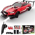 Remote Control Car RC Drift Car 1:16 Scale 4WD RC Vehicle with LED Lights 2.4GHz 30km/h RTR High Speed Racing Sport Toy for Adults Boys Girls Kids Gift 2Pcs Rechargeable Battery