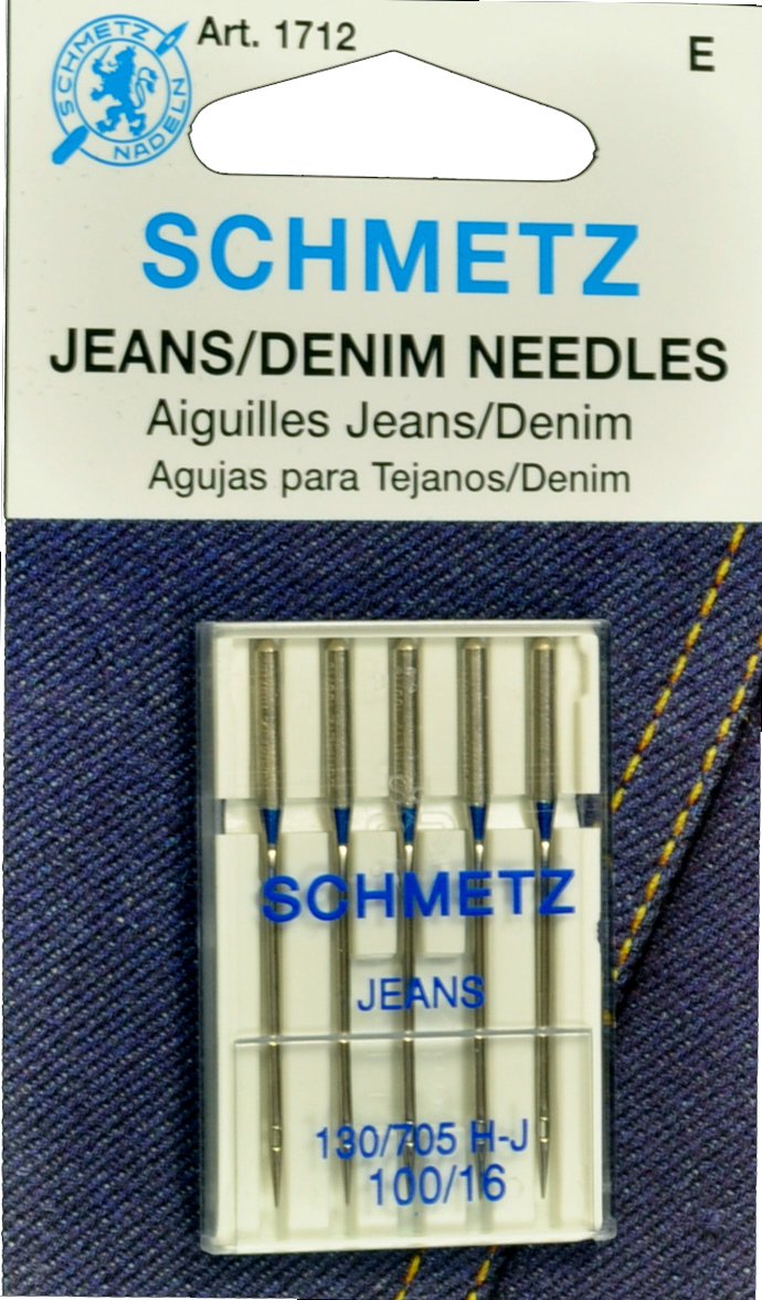 Schmetz Jeans (Denim) Household Sewing Machine Needles, Size: 100/16
