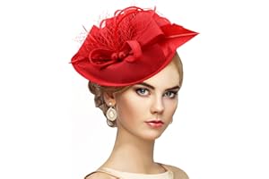 Zinniday Kentucky Fascinators Hats for Women - Vintage Tea Party Outfit Headband Church Derby Hat for Women (9.64x7.87inch)