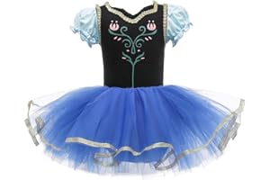 DYMCII Baby Girls Princess Ballet Dress Short Sleeve Leotards Skirted Tutu Dancewear Halloween Christmas Party Fancy Costume