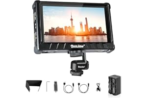 Desview P5II Camera Field Monitor with NP-F550 Lithium-Ion Battery Pack, 5.5 inch 800nits 1920 * 1080P 4K HDMI Field Monitor with HDR 3D LUT RGB Waveform Vectorscope False Color for DSLR Camera