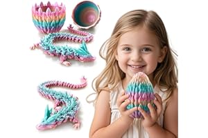 Dragon imprimé en 3D, œufs de dragon avec dragon à l'intérieur, dragon en cristal entièrement articulé, 38,1 cm, œuf de drago