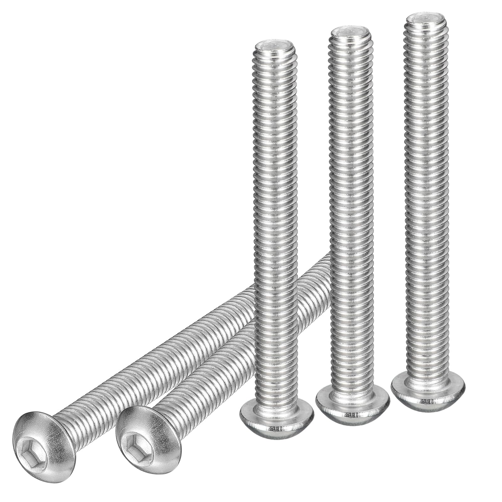 DTGN M8-1.25x70mm Button Head Socket Cap Screws - 6Pack - Good for Machine - 304 Stainless Steel 18/8 - Hex Drive Full Thread Fasteners — image 1
