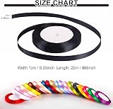 ZSYIULIA 10mm Black Satin Ribbon 22M Gift Wrap Craft Wedding Cake view 2
