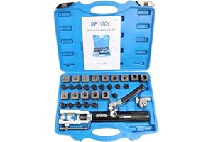 DPTOOL Hydraulic Brake Line Flaring Tool Kit Universal Brake Tube Flaring Tool Set for GM Fuel Line, Metric Bubble Flare, 45 