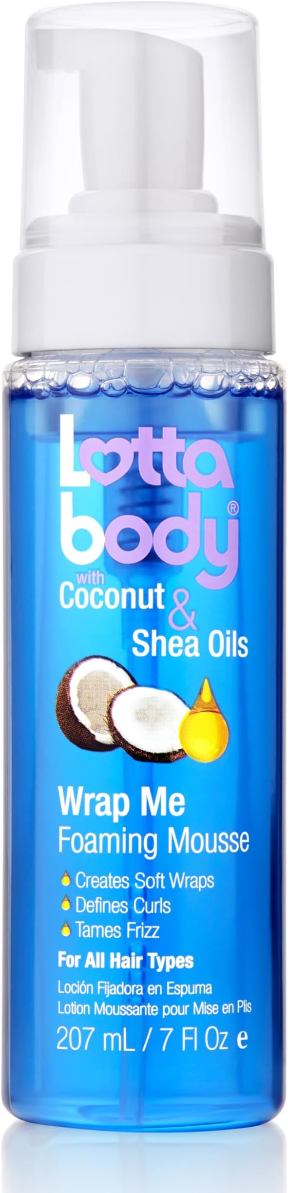 Lottabody Wrap Me Foaming Mousse 207ml 7oz Coconut Argan Shea Macadamia Hair