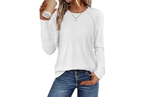 ATHMILE Long Sleeve Shirts for Women Fall Outfit 2025 Fashion Casual T Shirt Round Neck Basic Loose Tunic Tops