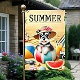 BlissYard Spring Summer Schnauzer Garden Flag Puppy Dog Flag 12x18 Vertical Double Sided for Outdoor Outside Decoration Decorative Garden Yard Flag Banner