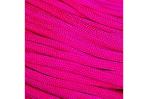 The Paracord Store | Type III 550 Paracord - 100 FT Hank, Neon Pink | Heavy Duty 7 Strand Tactical Paracord - USA Made Nylon Outdoor Parachute Cord for Camping, Fishing & More - Survival Cord