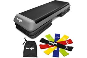 Yes4All Aerobic Stepper Exercise Steps with Adjustable Height, Fitness Stepper for Home & Gym, Aerobics, Cardio, Weights, Yog