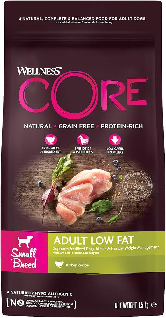Wellness CORE Small Breed Low Fat/Healthy Weight Dog Food Dry, Grain