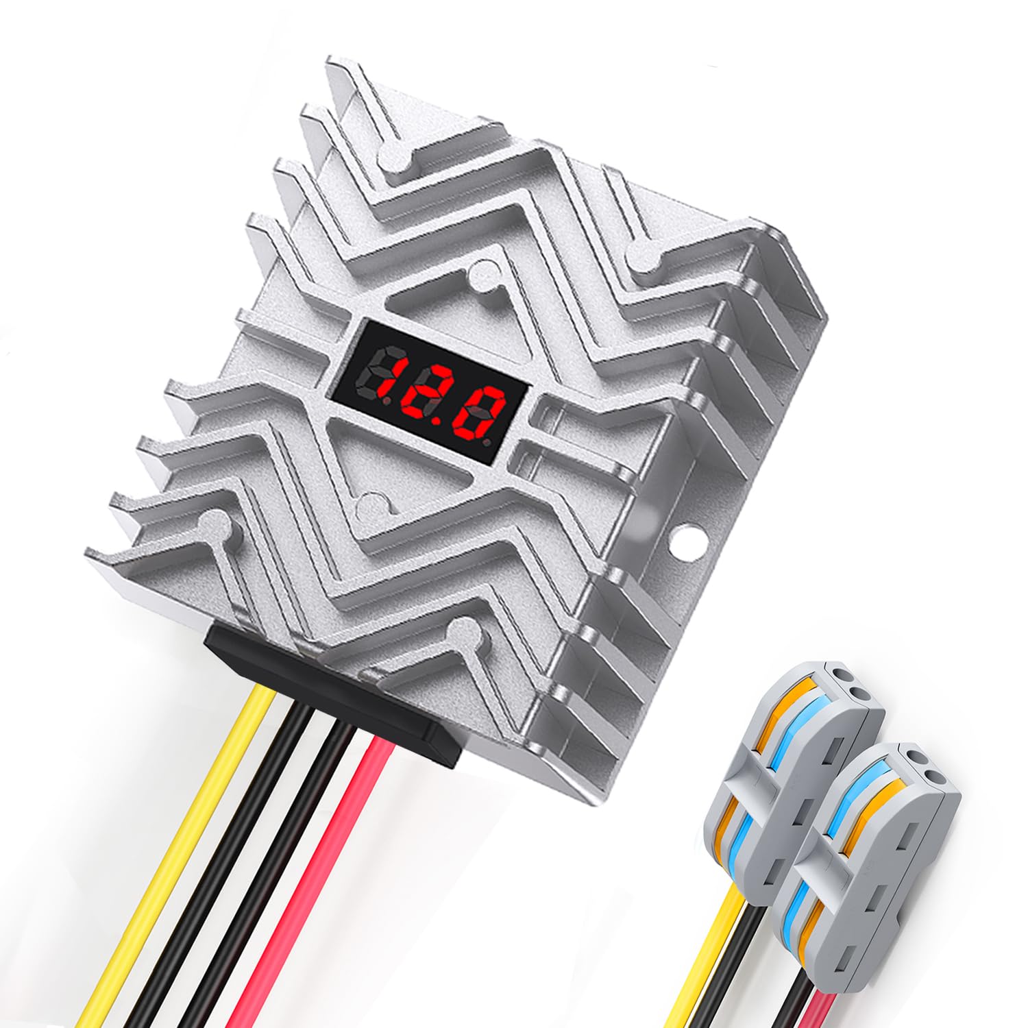 Photo 1 of 24 to 12 Volt Step Down Converter 30A LED Display Voltage Converter 24v to 12v, MCU Safety Chip with Connector IP67 Waterproof for Truck, Solar, RV