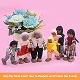 SumDirect Sets of 7 Wooden Family Dolls Toy Playset for Doll House view 5