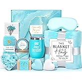 Birthday Gifts for Women, Christmas Self Care Gifts Get Well Soon Gifts Basket, Ocean Relaxing Spa Gifts Care Package w/Luxury Flannel Blanket, Unique for Mom Her Friend Sister