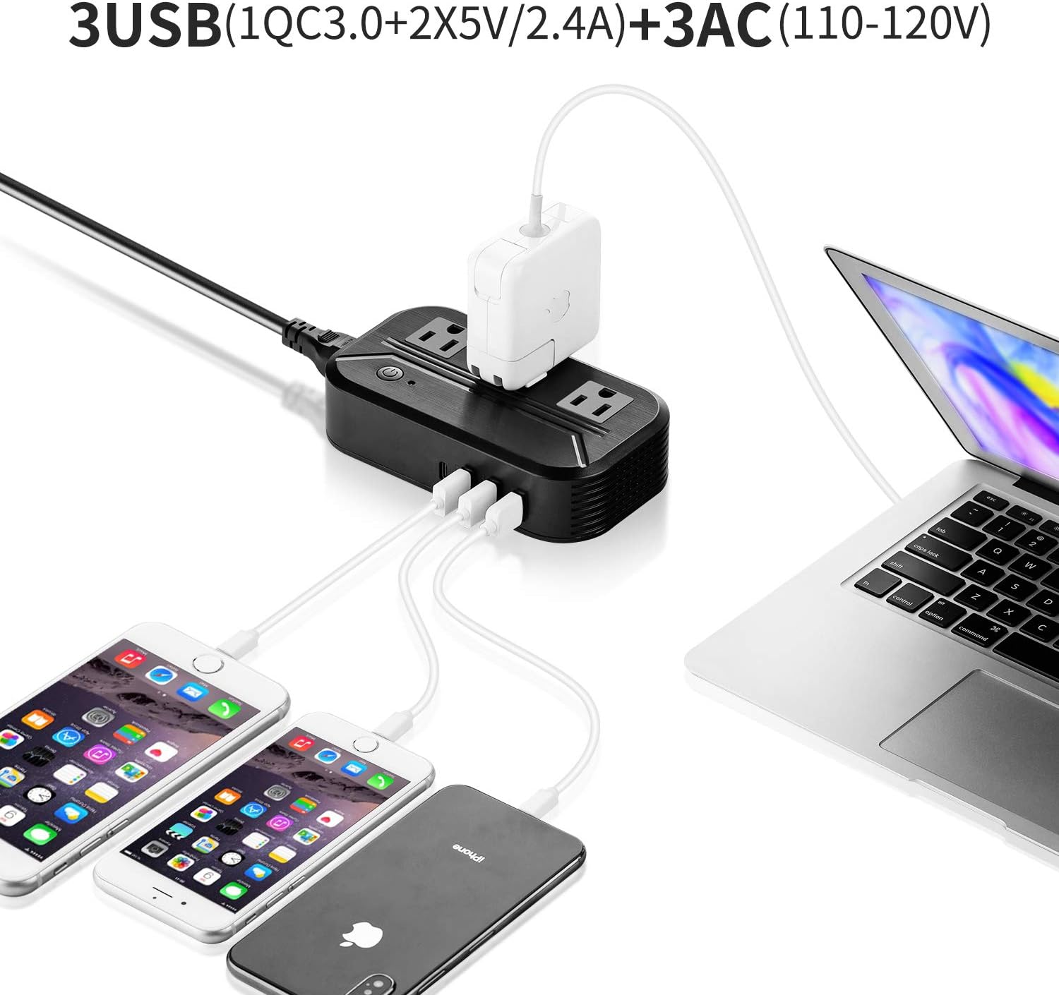 Voltage Converter 2300W Power Step Down 220V to 120V Universal Travel Adapter Power Converter Power Transformer w/3 AC outlets 3USB Ports 1 Type-C International Plug Converters Over 180 Countries: Home Audio & Theater