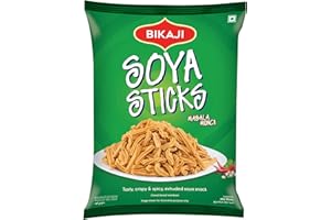 Bikaji Soya Sticks Masala Munch – 7.05 oz (200g) Pack | Spicy & Crunchy, Cocktail, Healthy Snack for Adults, Tea Time, Party Snacks & Anytime Munching | Flavorful Namkeen Sticks, Perfect Bar Snacks