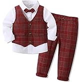 PureMilk Baby Toddler Boy Formal Gentleman Tuxedo Outfits Sets 1-5 Years