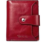BOSTANTEN Women Leather Wallet RFID Blocking Small Bifold Zipper Pocket Wallet Card Case Purse with ID Window