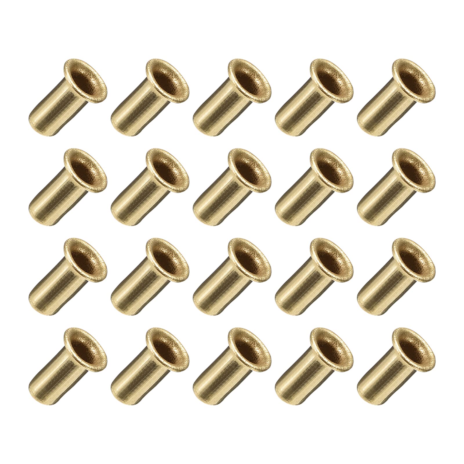 METALLIXITY Through Hole Rivet (4x8mm) 200Pcs, Copper Hollow Rivet Nuts - for Leather Canvas Clothes DIY Crafts Making, Copper Tone