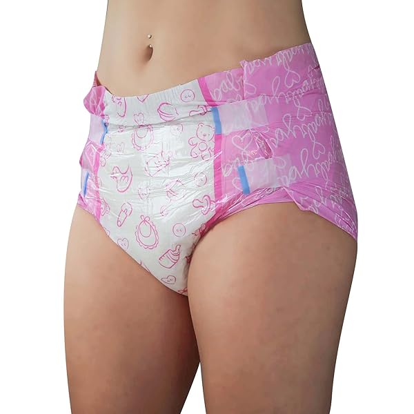LITTLEFORBIG ADULT PRINTED DIAPER 10 PIECES – NURSERY PINK (MEDIUM 28″-38″)