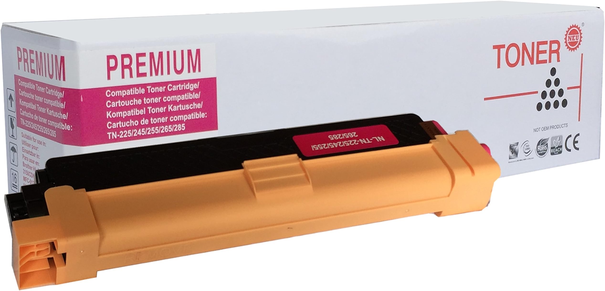 PREMIUM TONER - TN225 - TN245 - TN255 - TN265 - TN285 - Toner - Magenta - 2.200 pages - For printers : BROTHER - HL3140 - HL3150 - HL3170 - DCP9020 - MFC9140 - MFC9330 - MFC9340 - DCP9015
