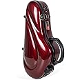Crossrock Curved Soprano Saxophone Case, 100% Fiberglass Hardshell with Backpack Straps, TSA Lock-Red (CRF1020CSRD)