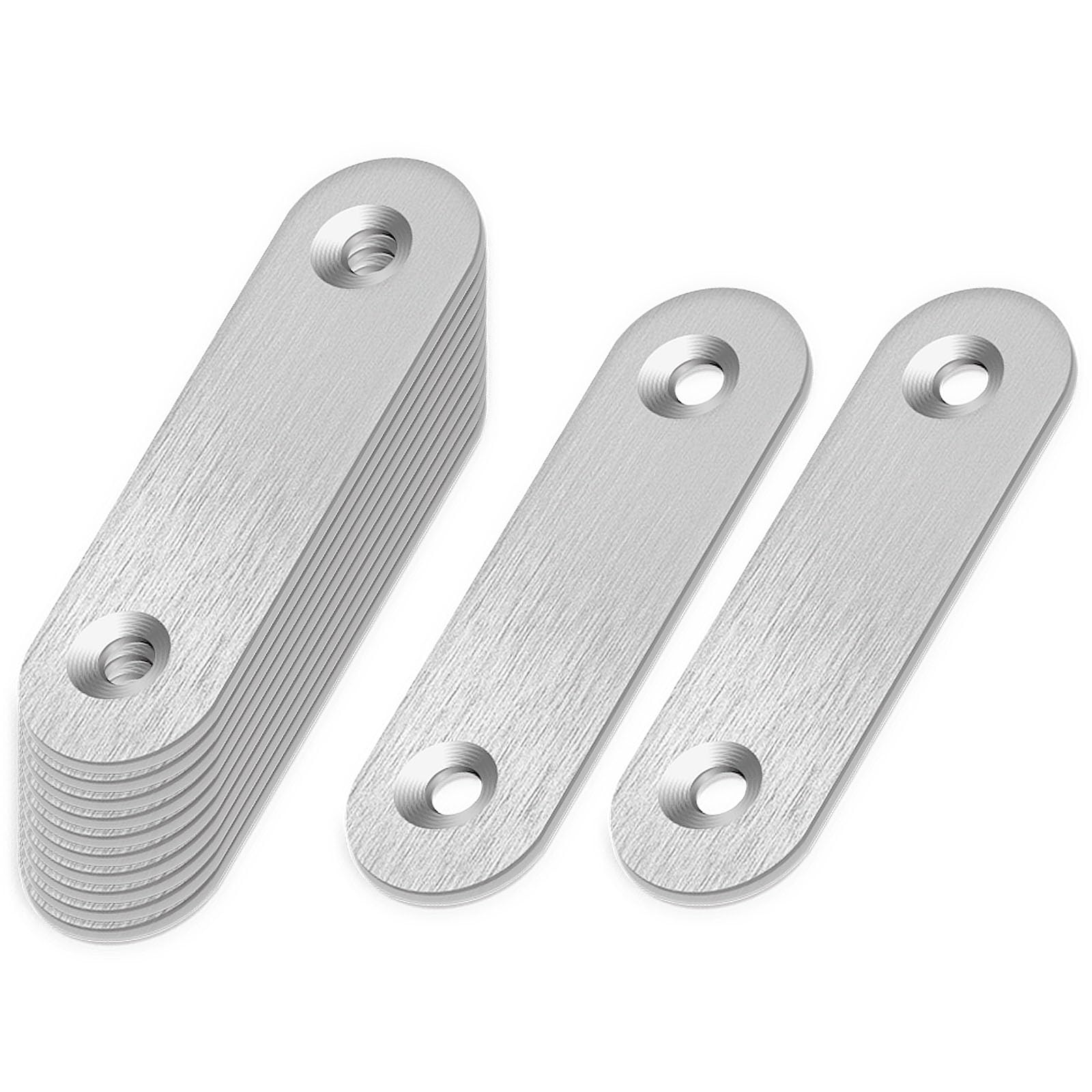 HXJDAM 20Pcs Metal Plate, Steel Plate(57x16x2mm), Metal Brackets for Wood, Flat Brackets, Metal Joining Plates for Wood, Mending Plates, Flat Metal Brackets, Metal Fixing Plate, Straight Bracket