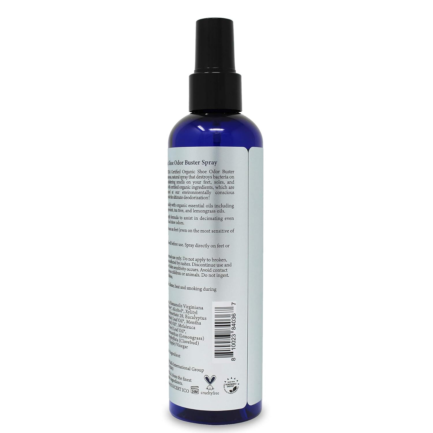 MOUNTAIN TOP Shoe Odor Buster Spray (8 oz / 237 ml) USD Organic - Maximum Strength Foot & Shoe Deodorizer with Eucalyptus, Peppermint, Tea Tree & Lemongrass Oils : Beauty