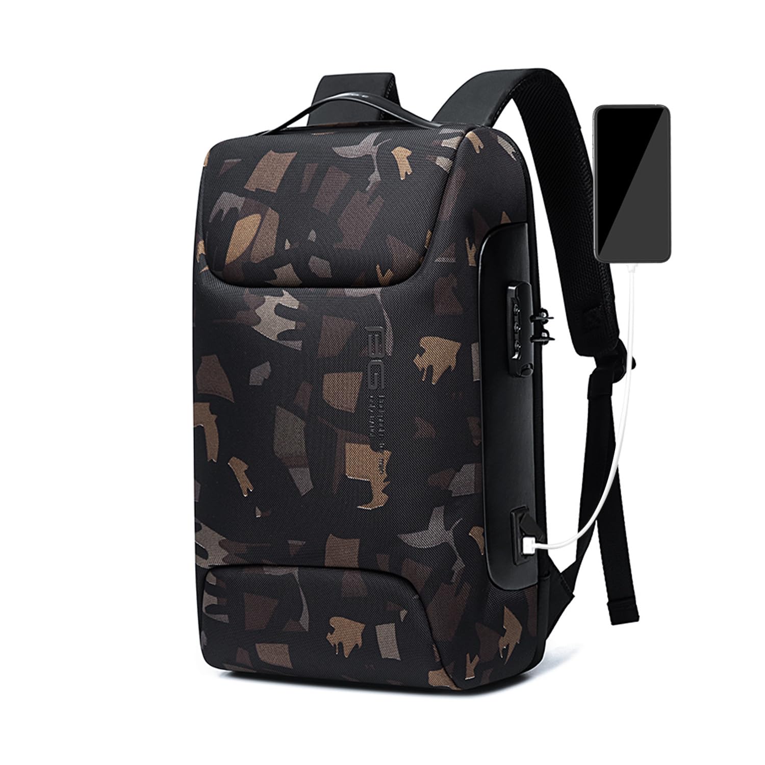 FANDARE Laptop Backpack Business Anti-Theft Daypacks Travel Large Backpack with USB Charging Port Waterproof College School Computer Bag Bookbag for Women & Men Fits 15.6 Inch Notebook Camo