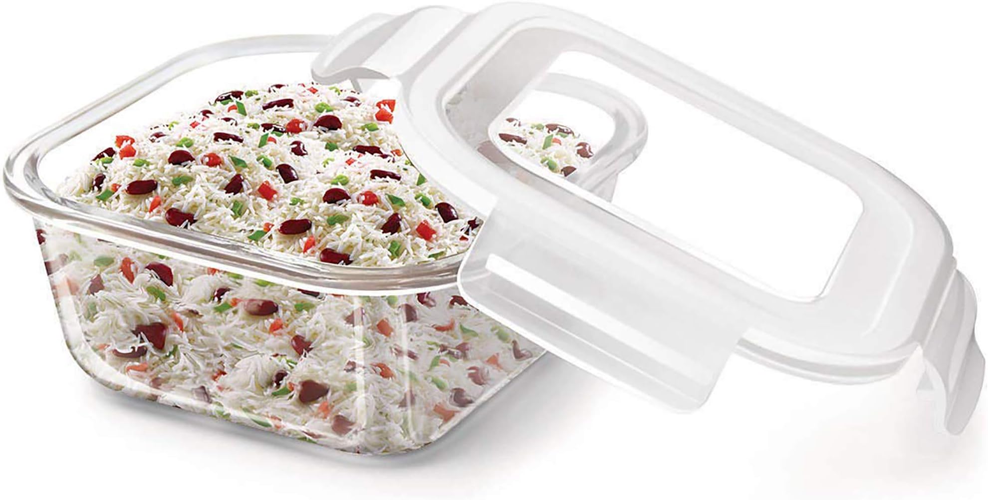 TREO Glass Storage Container - 450ml, 1 Piece, Transparent