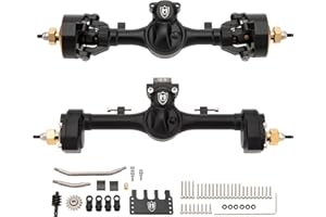 MEUS RACING Mullet Setup SCX24 V2 Axles with 3-Section CVD for Axial 1/24 SCX24 RC Crawler (Black)