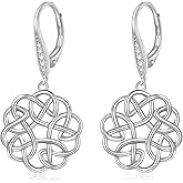 POPLYKE Celtic Filigree Teardrop Drop Dangle Earrings Sterling Silver Leverback Earrings Jewelry for Women