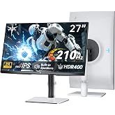 KTC Monitor de juego blanco de 27 pulgadas 1440P 200Hz, OC 210Hz, H27T6 | Altavoces incorporados, 2K QHD, IPS rápido, sincron
