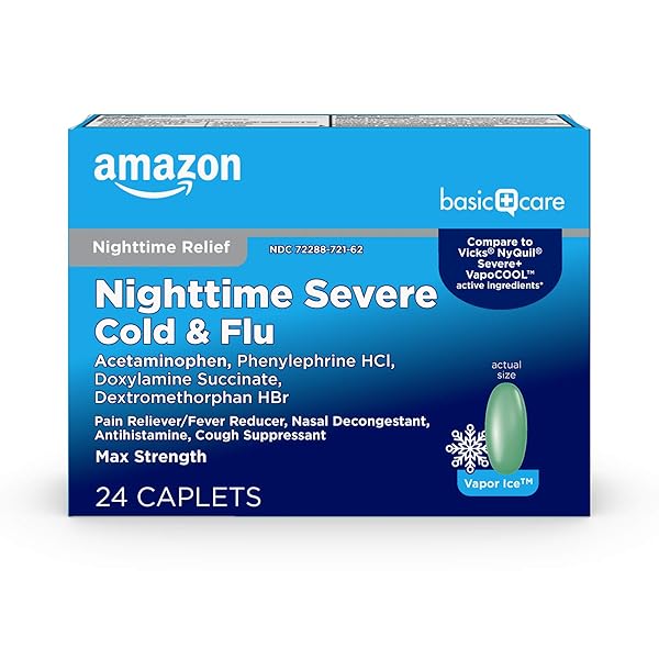 AMAZON BASIC CARE NIGHTTIME SEVERE COLD AND FLU...