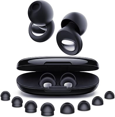 Tapones Oídos Ruido Dormir 2.0, 46 dB MuteCore, Silicona, Negro