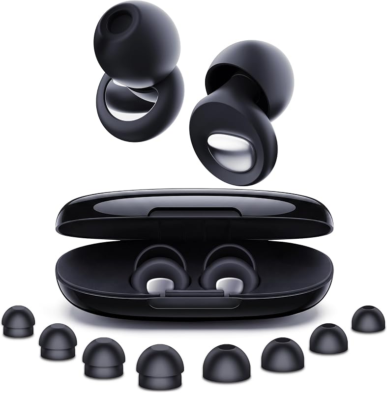 Tapones Oídos Ruido Dormir 2.0, 46 dB MuteCore, Silicona, Negro