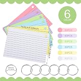 Thboxes 360 Pcs A6 Ruled Index Cards with Metal Binder Ring Double-Sided view 2