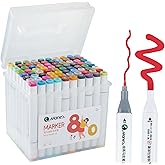 Marie's Alcohol Marker,80 Colors Dual Tip Art Markers for Adults Marker Pens with Holder and Case for Painting Supplies Perfect for Painting,Coloring Illustration,Sketching and Drawing