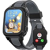Tixpc 4G Kids Smart Watch Boys with GPS Tracker Location Video Call Cell Phone SOS Calling Voice Chat Camera Alarm Clock Touch Screen SmartWatch Gifts for Age 5-12 Kids (Black)