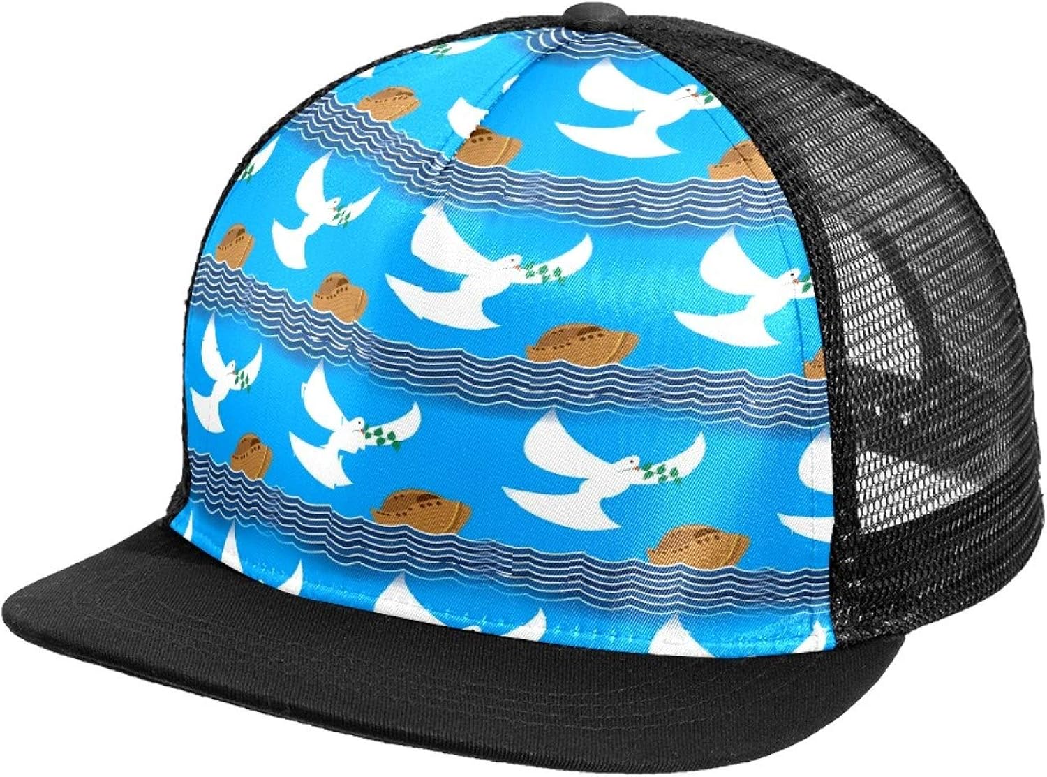 snapback-caps-for-men-flat-bill-hats-seamless-white-eagle-birds-stripes