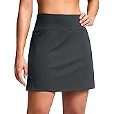 SANTINY 16" Skorts for Women with 2 Pockets High Waisted A Line Pickleball Golf Skort Casual Athletic Tennis Skirt