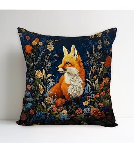 William Morris Vintage Hummingbird Throw Pillow Cover - 18x18 Inch Flannel Bohemian Home Decor - View #5