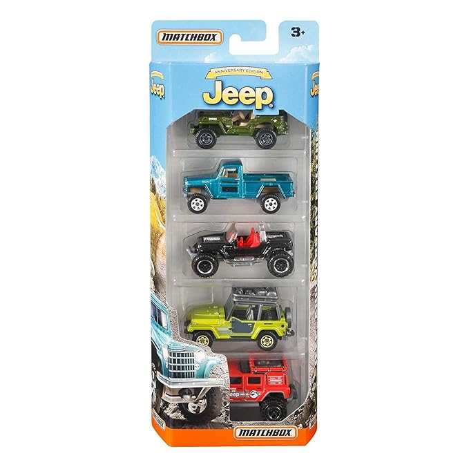 Matchbox Anniversary Edition Jeep 5Pack, Multicolor Review