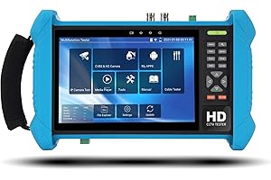 Koolertron 7" IPS Touch Screen 4K H.265 IP Camera Tester - POE/WiFi, CVBS Analog Tester, HDMI Output, RJ45 TDR, 8GB TF Card, Dual Window Test, Firmware Upgrade