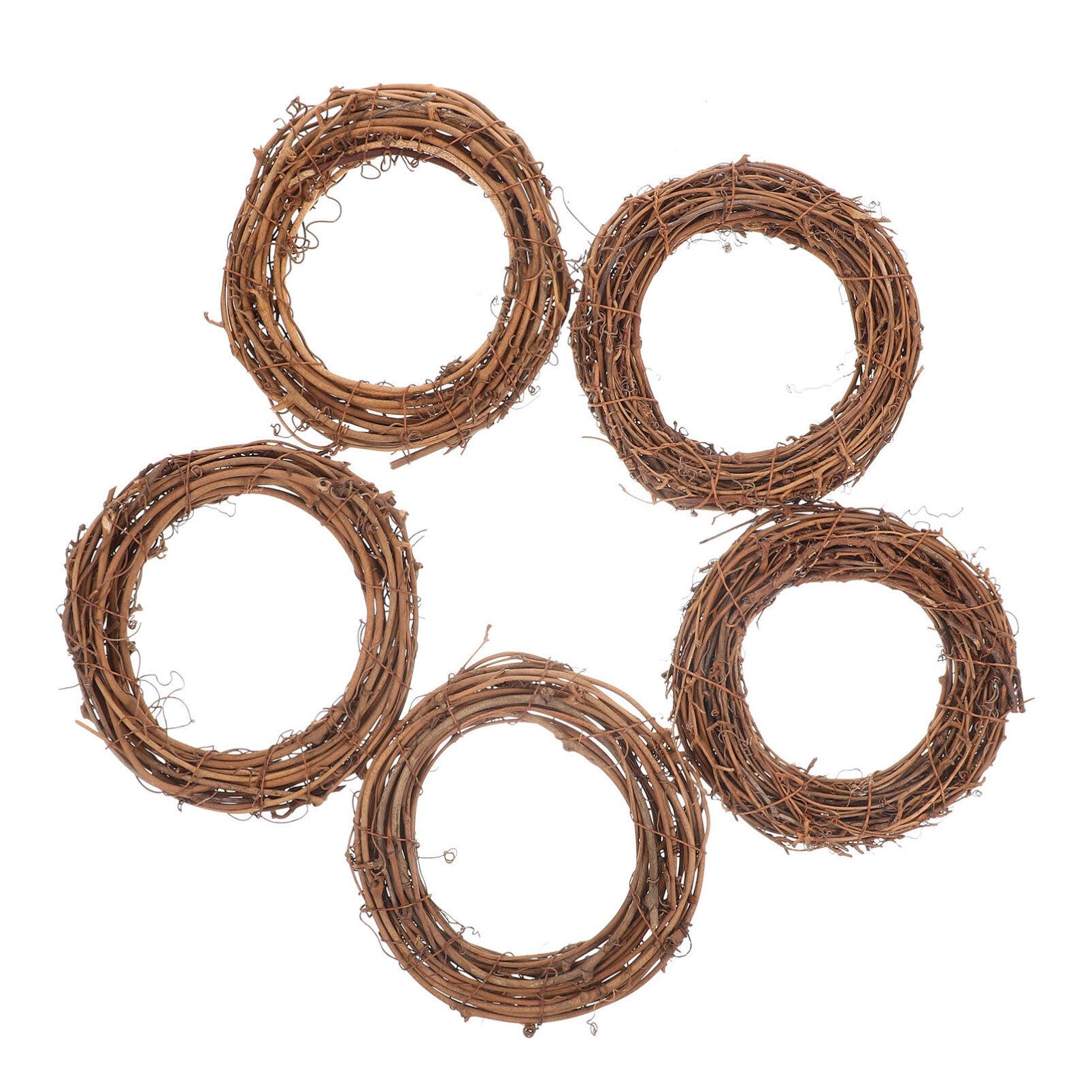 Abaodam 5Pcs Grapevine Wreaths Vine Branch Wreath Christmas Rattan Wreath Garland Decoration Xmas Wedding Hanging Decor