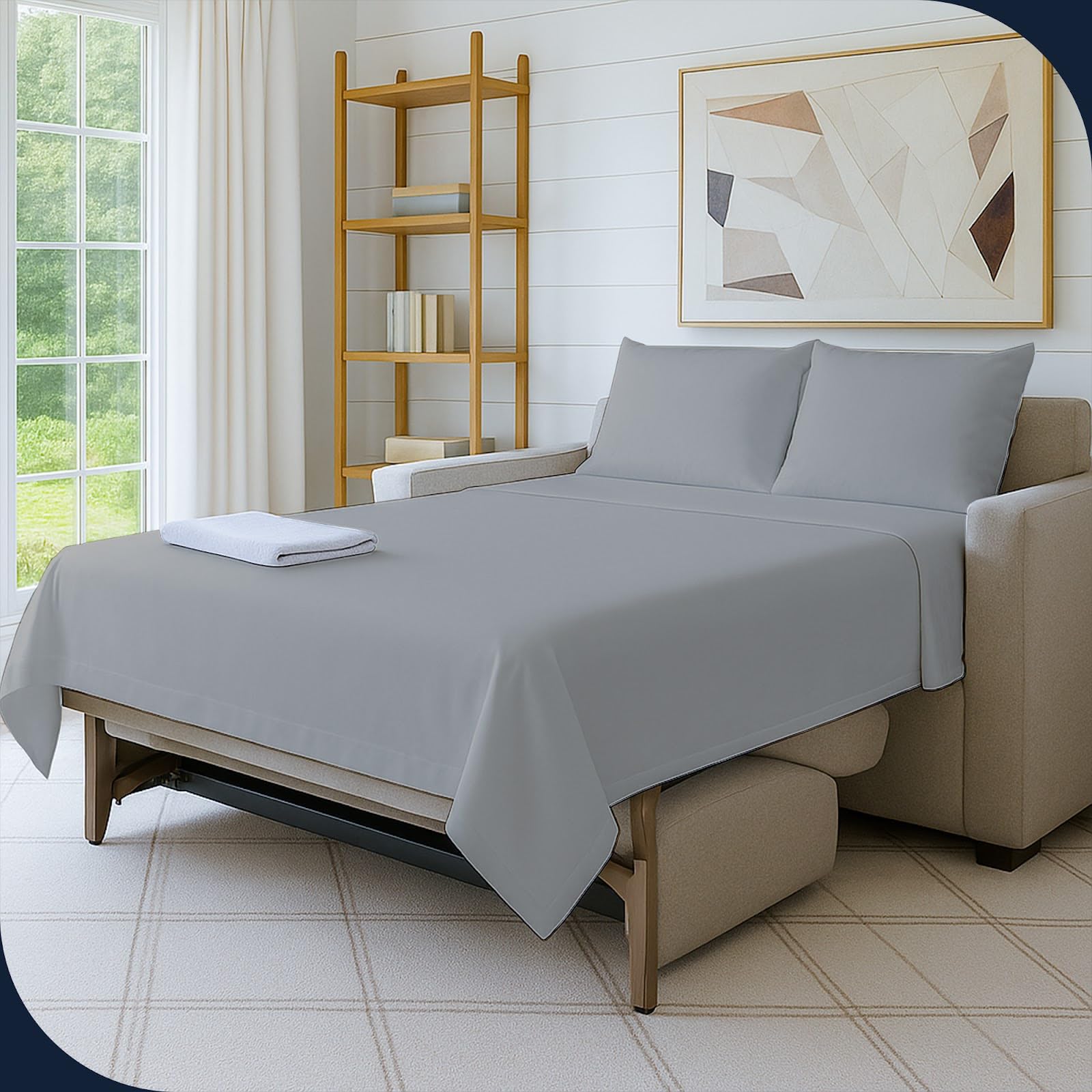 Cottington Lane Queen Sleeper Sofa Bed Sheet Set, 4