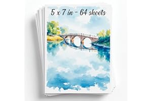 ZENO 64 Sheets Watercolor Paper Pad - 5"x7" - Water Color Paper 140lb/300gsm - 100% Cotton Pulp - Art Supplies for Kids & Adults - for Painting, Artist Sketch, Easel, Loose Drawing